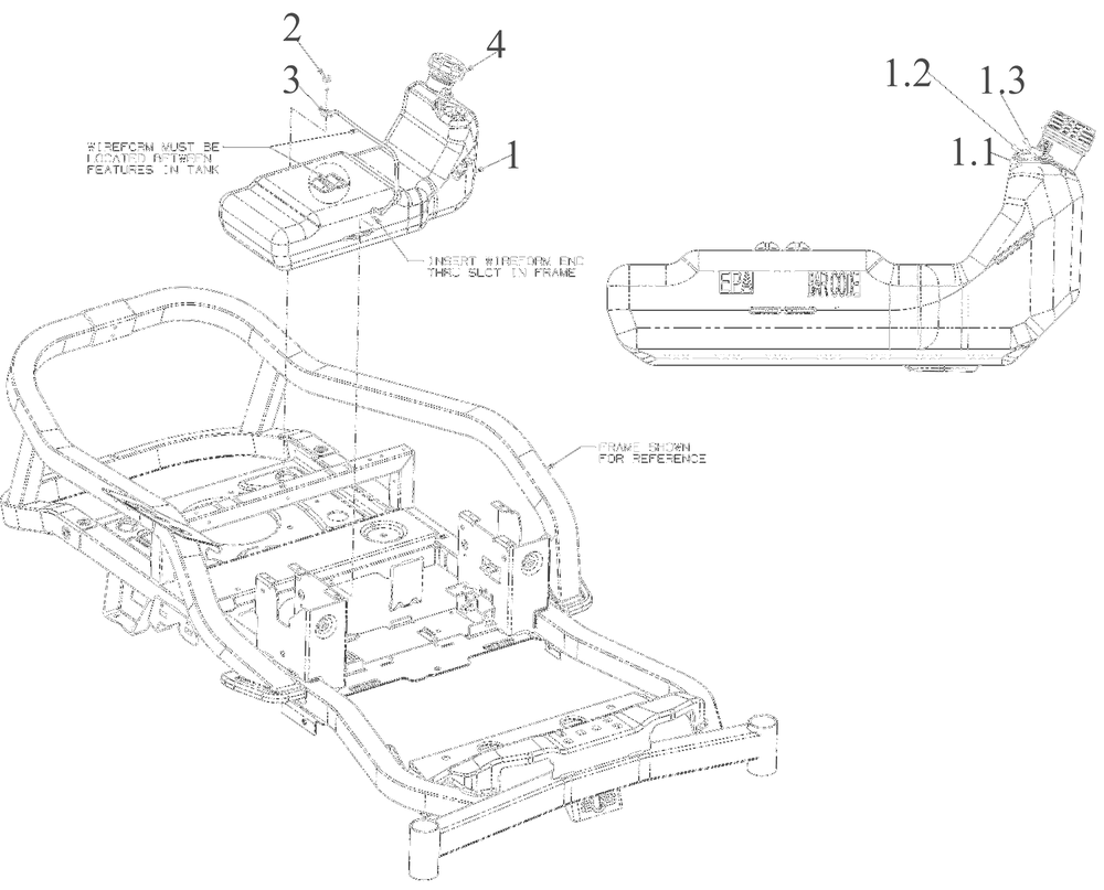 Fuel Tank Diagram and Parts List for 17ADFACSA07 2022 Yard Machines Lawn Tractor